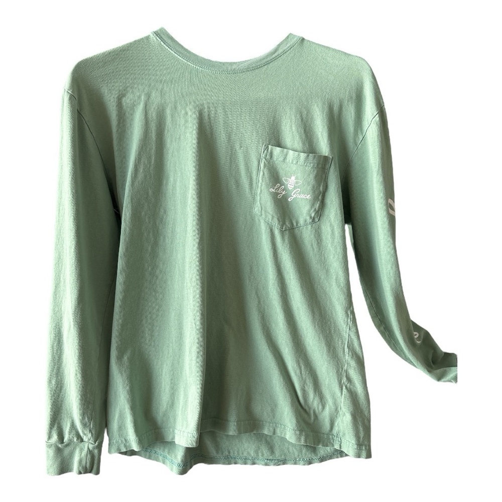 Lily Grace Green Long Sleeve Junk In The Trunk Fall Camping Truck Tee size M S4